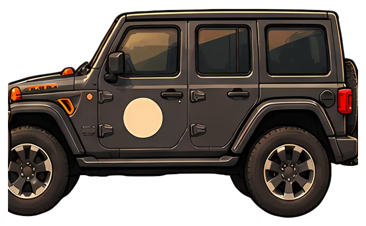 Illustration of a Jeep, ready to roll